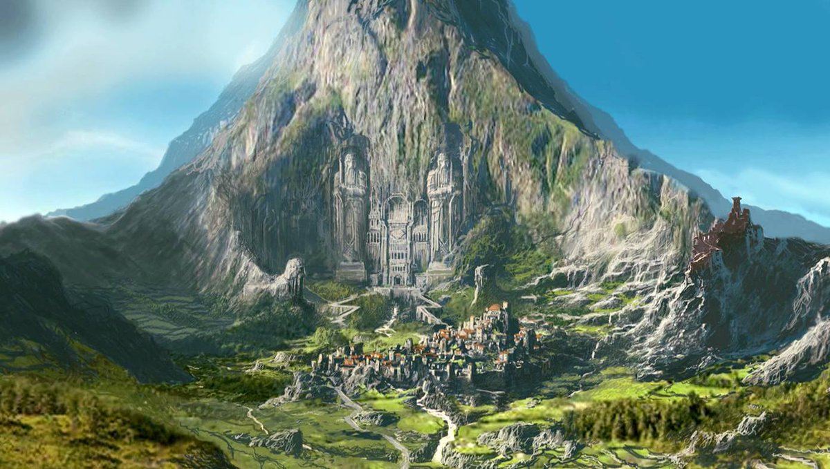 The Lonely Mountain with Erebor and Dale.